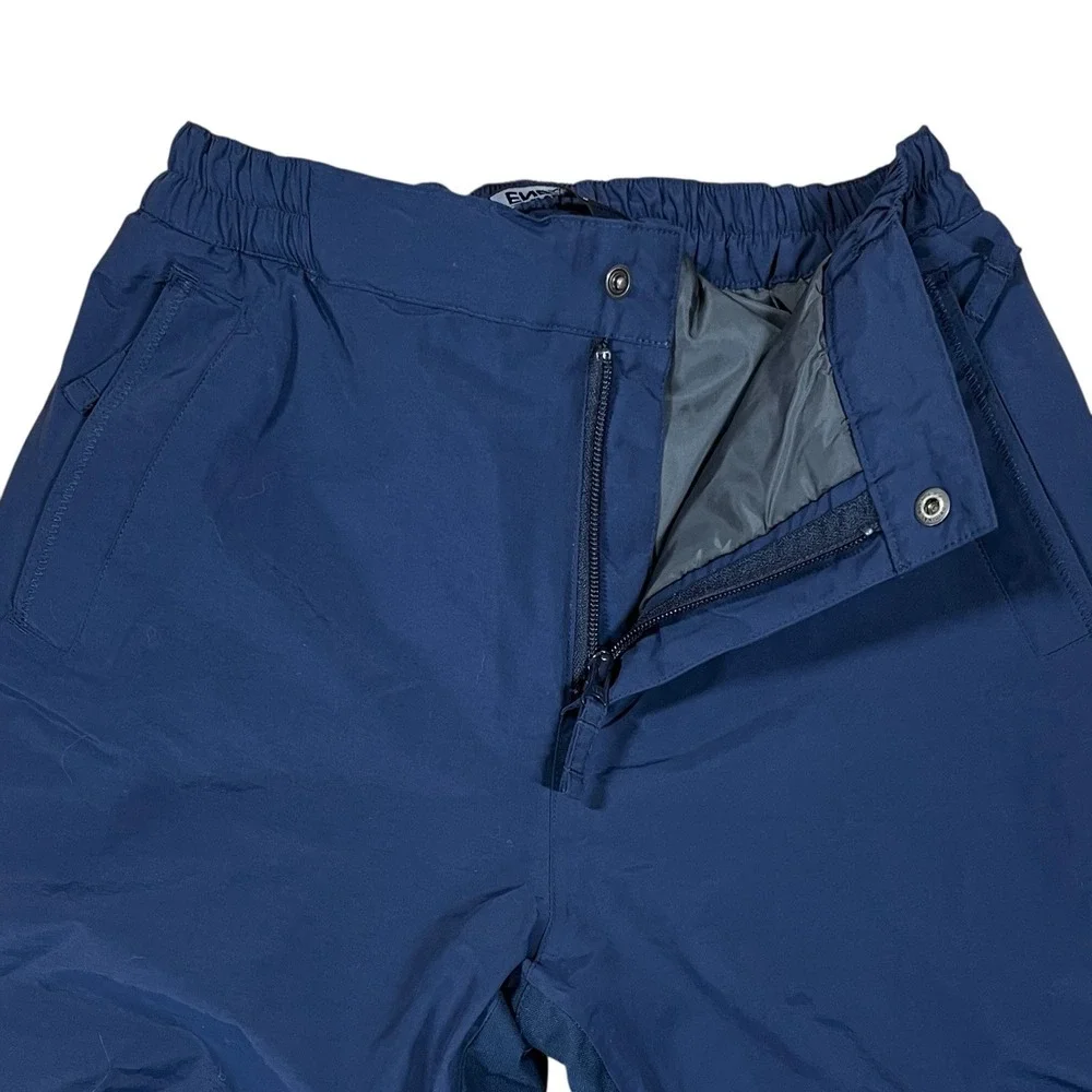 Lands End Youth Snowpants‎ Size 12 Navy Elastic Waist & Boot Cuffs Thermal Warm